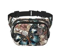 Beautiful Butterflies Square Double Layer Waist Bag Belt Fanny Pack Purse with Adjustable Strap, Running, Travel, Hiking