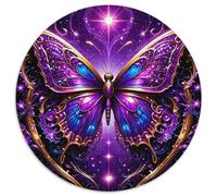 Beautiful Butterfly 1000 Pieces Colorful Butterflies Jigsaw Puzzle Circular Jigsaw DIY Unique Puzzle Games Women Gifts for Men 1000pcs (67.5x67.5cm)