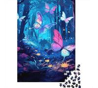 Beautiful Butterfly Adult Jigsaw Puzzle, 1000 Pieces, 38x26cm/1000pcs, for Progress Whenever Time Allows; Low-dust White Cardboard Pieces