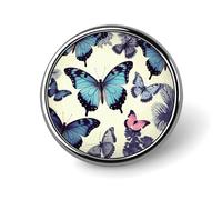 Beautiful Butterfly Badge Holder Personalized Metal Button Pin Fashion Round Badge with Pattern Pin DIY Button Badges Exquisite Brooch Crafts Gift Clothes Decorative Pins