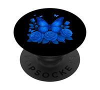 Beautiful Butterfly Blue Rose Butterfly Lovers PopSockets Adhesive PopGrip