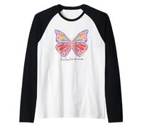 Beautiful Butterfly Colorful Dream Big Fly High Raglan Baseball Tee