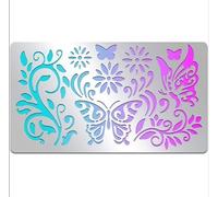 Beautiful Butterfly Flower Reusable Metal Journal Planning Stencils Stainless Steel Stencils for Painting Notebook Diary Painting On Wood Floor Wall Furnitur Engraving Bookmark Crafts DIY Art