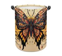Beautiful Butterfly Funny Laundry Baskets Collapsible Waterproof Clothes Hamper Storage Bins with Handles 13.8"x13.8"x17.3" 17.3"x17.3"x17.3"