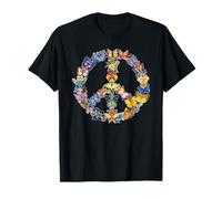 Beautiful Butterfly Peace Hippie Symbols Butterflies T-Shirt