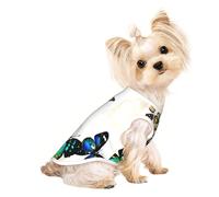 Beautiful butterfly print Dog Clothes T Shirts for Small Dogs Breathable Puppy Kitten Dog Shirts for Pet Dogs Cats