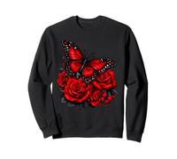 Beautiful Butterfly Red Butterfly Lovers Women Sweatshirt