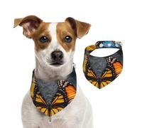Beautiful Butterfly Reversible Cotton Dog Bandanas - Adjustable Small Large Dog Drool Bib For Birthday Wedding - Double Side Print