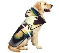 Beautiful Butterfly Waterproof Dog Raincoat And Rain Jacket With Hood, Reflective Strips And Adjustable Belly Strap, Fits Small To Large Dogs