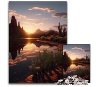 Beautiful Cactus With Flow Jigsaw Puzzles 1000 Pieces for Adults Puzzles for Adults HighDifficulty Brain Teaser for Teenagers 1000 PCS(38x26cm)