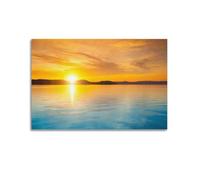Beautiful Calm Yellow Sunset Over The Blue Ocean Seascape Poster Decorative Painting Canvas Wall Posters And Art Picture Print Modern Family Bedroom Decor Posters 16x24inch(40x60cm)