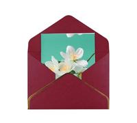 Beautiful Camellia Flowers Elegant Greeting Card - Premium Pearlescent Paper Folding Card With Gold Trim, Ideal For Holiday Greetings, Birthdays, Weddings, And Valentine'S Day