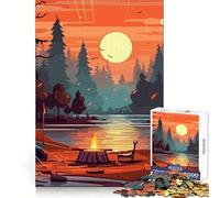 Beautiful Camping Night Adults 1000 Pieces Puzzle Reasoning Practice Easy Enjoyment Premium Edges Lovely Gift (50x75cm)