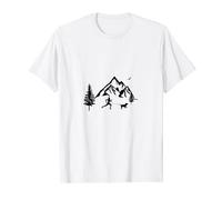 Beautiful Canicross Adventure: Woman, Dog, Mountains Unite! T-Shirt