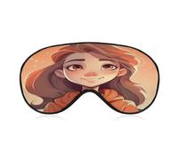 Beautiful Cartoon Girl Eye Mask, Side Sleeping Mask Light Blindfold Sleeping Mask Nose Pad and Elastic Band for Children Women and Men