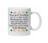 Beautiful Ceramic Mug Featuring an Irish Blessing Reusable and Washable Coffee Cup - Reuse Comes Boxed Gift