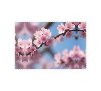 Beautiful Cherry Blossoms Dining Table Place Mats Set Of 6, Washable Heat Resistant Rectangular Decor Mats For Party