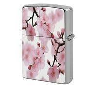 Beautiful Cherry Blossoms Metal Lighter Case, Funny Lighter Cover Double-Side Print Vintage Cool Lighters Sleeve Lighters Accessories for Zippo Men Dad Husband Collect