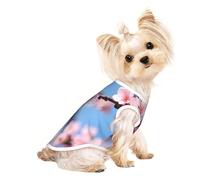 Beautiful Cherry Blossoms Print Dog Shirt Summer Lightweight Pet T Shirts Soft Breathable Stretchy Cats Dogs Tee Shirt
