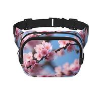 beautiful cherry blossoms print Fanny Pack Waist Packs with Extender for Men Women, Waist Bag Hip Pack with Zipper Pockets, Black, One Size
