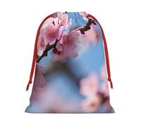 Beautiful Cherry Blossoms Print Reusable Drawstring Gift Bags For Candy Bag Birthday, Wedding Or Daily