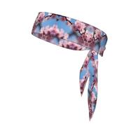 Beautiful Cherry Blossoms Print Sports Head Tie, Hair Band For Workout, Running, Yoga, One Size Fits Most