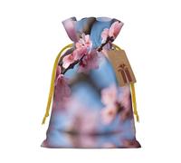 Beautiful Cherry Blossoms Print Stylish Drawstring Pouches,Reusable Drawstring Gift Bags,Perfect For Holiday And Party