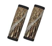 Beautiful Chic Girly Leopard Animal Faux Fur, 2 Pcs Luggage Handle Wrap Grips, Comfort Soft Handle Covers Luggage Tag