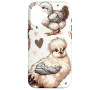 Beautiful Chickens Pattern Aesthetic Silkie Chicken Case for iPhone 16