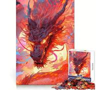 Beautiful Chinese Dragon Jigsaw Puzzle 1000 Piece for Teenagers Think Training Time Well Spent Defined Edges Festive Present (38x26cm)