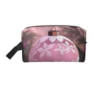 Beautiful Christmas Ball Prints Makeup Bags for Women Girls Large Capacity Zipper Cosmetic Bag Travel Toiletry Bag Organizer with Handle