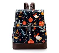 Beautiful Christmas Elements Women Backpack, Small Travel Flap Rucksack Handbag Causal Daypack for Ladies Girls
