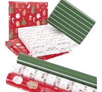 Beautiful Christmas Gift Wrapping Paper Rolls For Small & Medium Size Gifts - Set of 3 Quality Paper Rolls With Cute Designs - Add a Touch of Magic to Every Gift You Wrap - 17 in x 120 in Per Roll