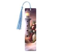 Beautiful Christmas Image Printed Metal Bookmarks M - Sky Blue Lightweight Aluminium Book Marker for Books, Journals & Gifts, Ideal Book Lovers, Holiday Decor & Crafts