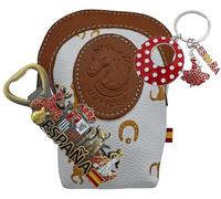 Beautiful Cigarette Case for Women to Carry the Cigarette Box with Flamenco Keyring and Bottle Opener with Magnet, So You Have a Useful Accessory Set (White)