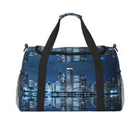 Beautiful City at Night Print Womens Sports Bags Travel Bag - Gym Tote Bag with Compartment,Duffel Bags for Men,Ladies Holdall,Carry On Weekend Travel Handbags for Women