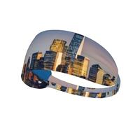 beautiful city sky line Elastic sports headband printed sports headband suitable for running fitness tennis yoga