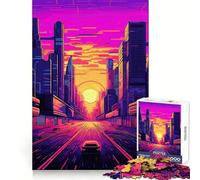 Beautiful Cityscape Sunset 1000 Pieces Puzzles for Adults Logic Practice Slow Leisure Clean Edges Meaningful Gift (50x75cm)