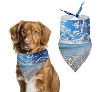 Beautiful Cloud Beach Dog Bandana Washable & Adjustable Triangle Scarf, Breathable Pet Scarf for Small Medium Large Pets, Cute Fashion Pet Accessory