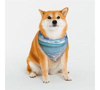 Beautiful Cloud Beach Dog Bandanas Large Adjustable Dog Scarf Triangle Bibs Double Reversible Kerchief Scarf Washable Daily Handkerchief for Medium Large Dog Puppy Cat Gift