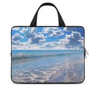 Beautiful Cloud Beach Laptop Bags Ultra-Thin, Lightweight & Waterproof 10inch Laptop Sleeve, Durable Neoprene Material, Portable Protective Computer Bag with Hand Strap