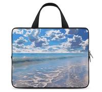 Beautiful Cloud Beach Laptop Bags Ultra-Thin, Lightweight & Waterproof 12inch Laptop Sleeve, Durable Neoprene Material, Portable Protective Computer Bag with Hand Strap