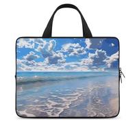 Beautiful Cloud Beach Laptop Bags Ultra-Thin, Lightweight & Waterproof 13inch Laptop Sleeve, Durable Neoprene Material, Portable Protective Computer Bag with Hand Strap
