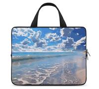 Beautiful Cloud Beach Laptop Bags Ultra-Thin, Lightweight & Waterproof 15inch Laptop Sleeve, Durable Neoprene Material, Portable Protective Computer Bag with Hand Strap