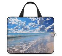 Beautiful Cloud Beach Laptop Bags Ultra-Thin, Lightweight & Waterproof 17inch Laptop Sleeve, Durable Neoprene Material, Portable Protective Computer Bag with Hand Strap