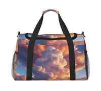 Beautiful Clouds Print Travel Duffel Bag for Men & Women, Foldable Travel Bags and Spacious Weekender Tote Bag for Storage Toiletry Luggage Personal Item, Black, L