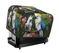 Beautiful Cockatoo Bird Flower Print 4-Slice Toaster Cover Dustproof Waterproof Kitchen Appliance Protector For Bread