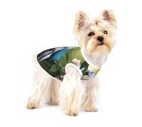 Beautiful Cockatoo Bird Flower Print Dog Shirt,Dog Shirt Vest for Small Breeds Like Chihuahuas,Yorkies, and Puppies