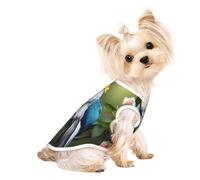 Beautiful Cockatoo Bird Flower print Dog Shirts for Small Dogs Stretchy T-Shirts Lightweight Tank Top Sleeveless Striped Vest