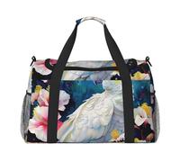 Beautiful Cockatoo Bird Flower Printed Travel Duffle Bag for Men Women Weekender Travel Organizer Bag for Sport, Outdoors, Gym & Fishing